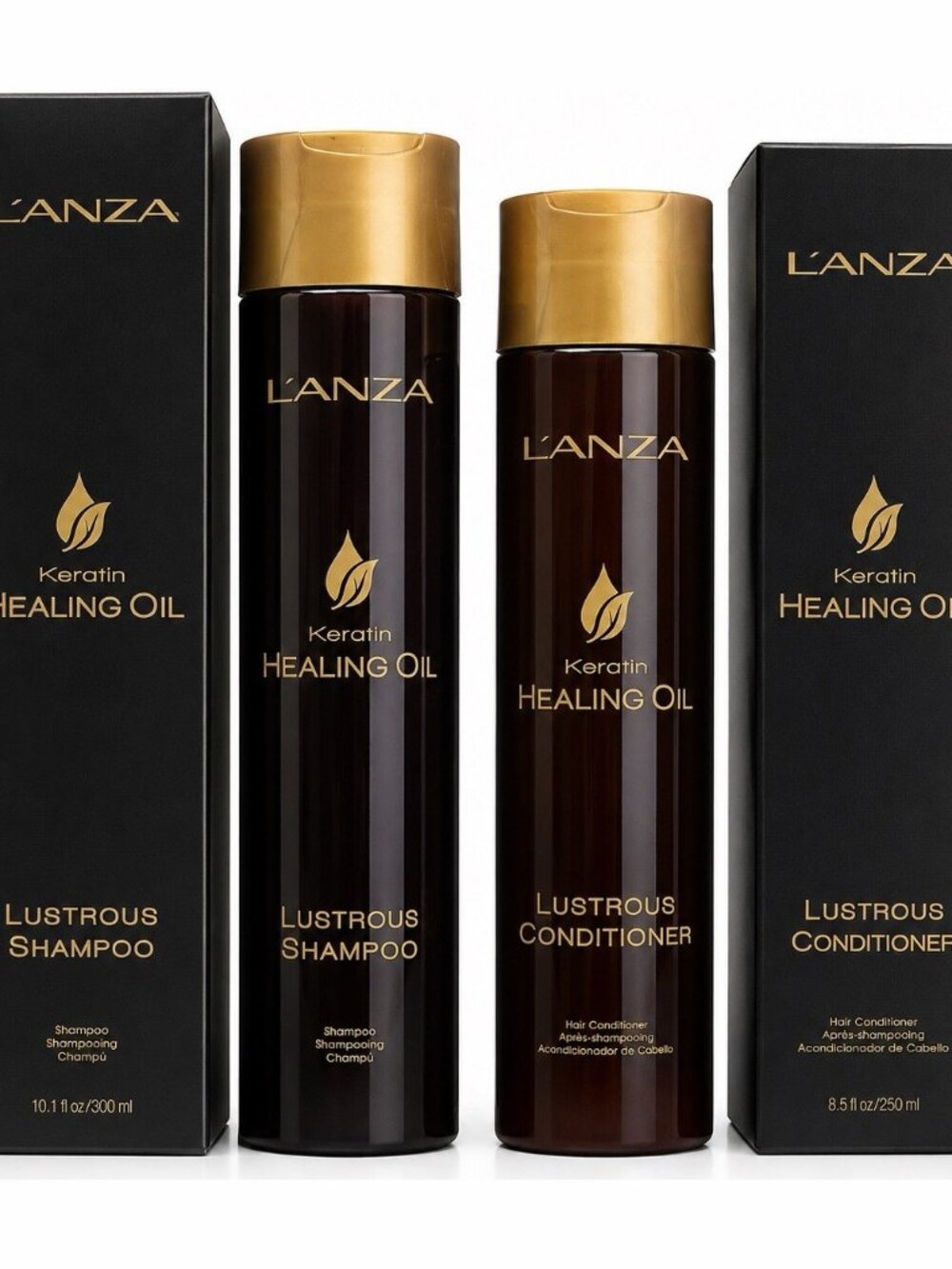 L’ANZA Keratin Healing Oil Shampoo & Conditioner Set 10.1 fl oz / 8.5 fl oz